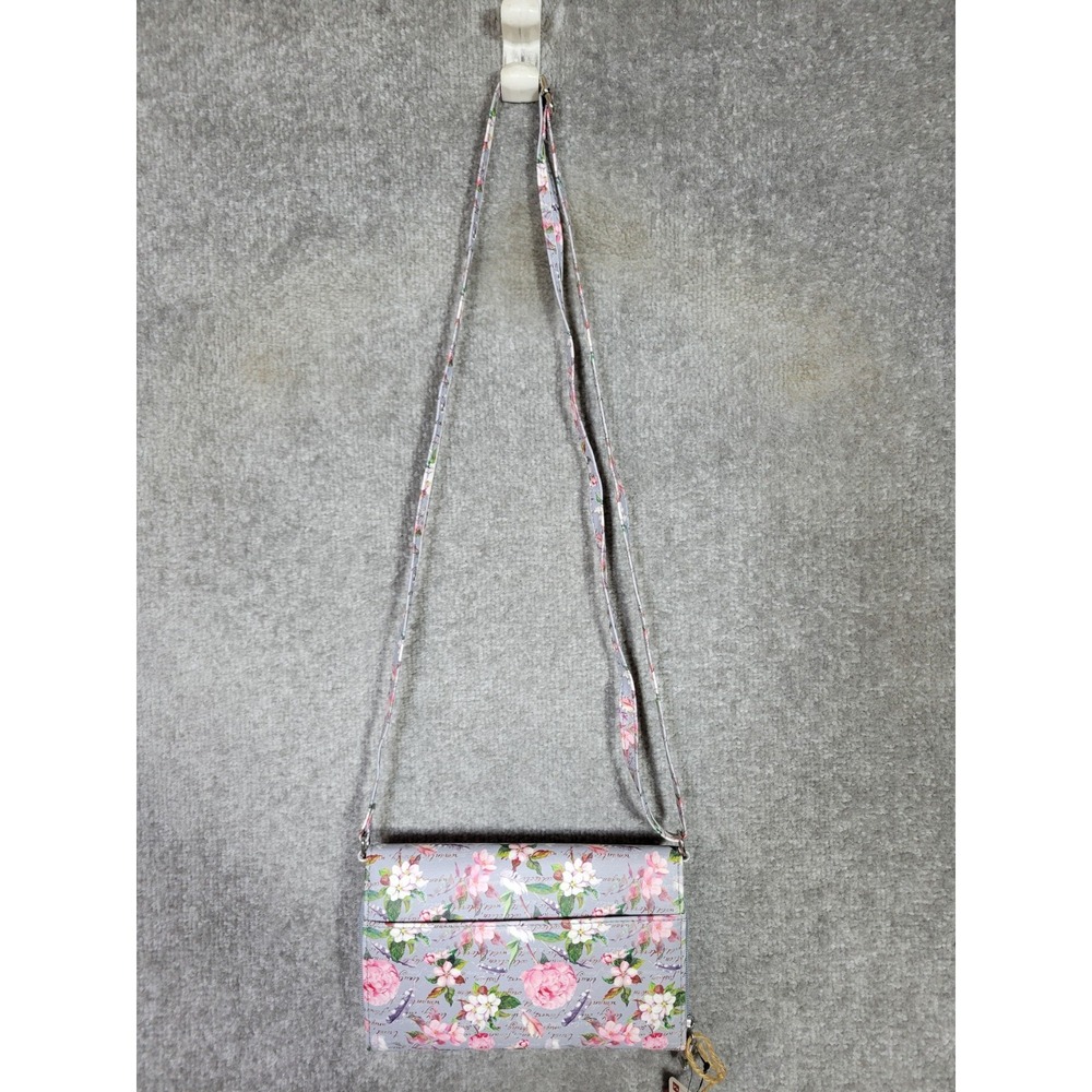 Mundi Mauve‎ Terrace Floral Flap Organizer Adjustable Strap My Backup Buddy New - Picture 2 of 12